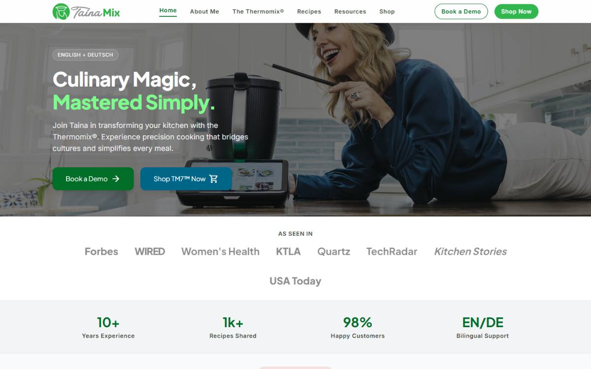 TainaMix bilingual consultant website homepage